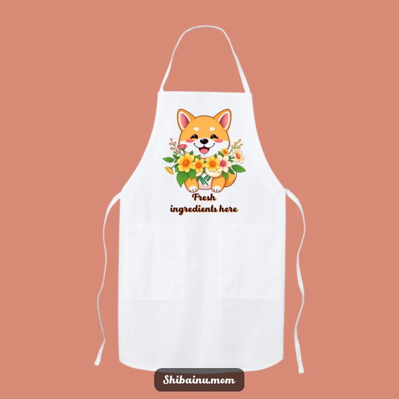 Funny Shiba Inu Flower Apron: Happy Smiles in the Kitchen
