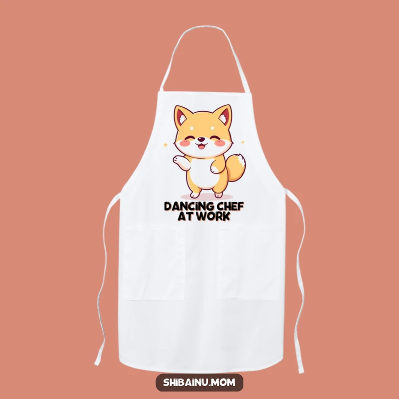 Funny Kawaii Shiba Inu Dance Apron: Floppy Eared Pup for Happy Cooking!