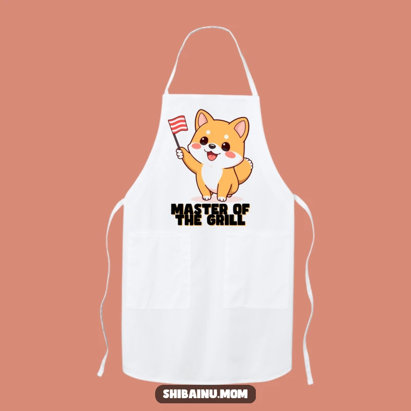 Funny Shiba Inu Flag Apron: Enthusiastic Fun in the Kitchen