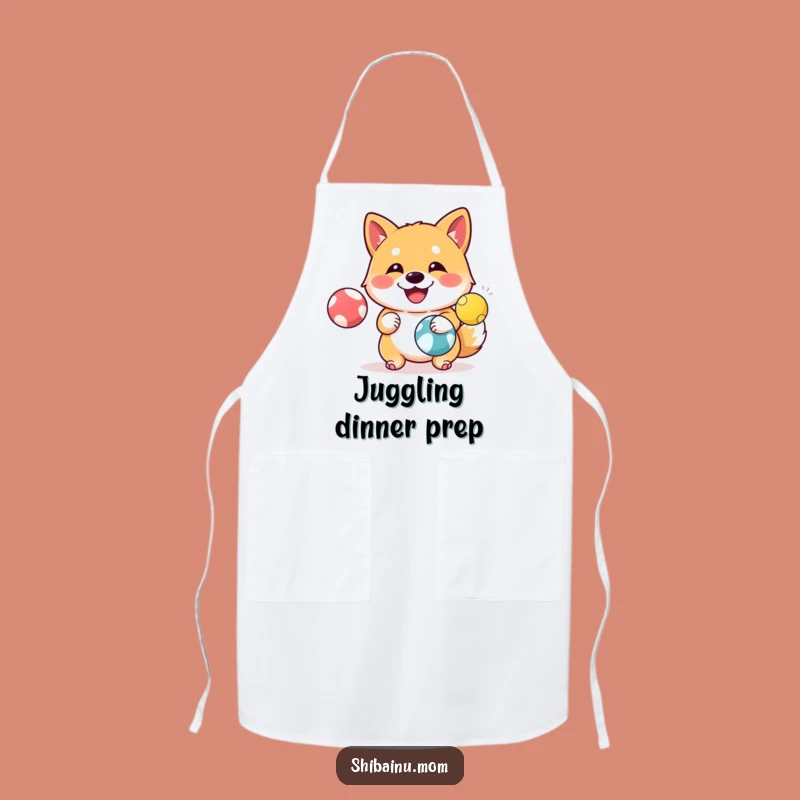 Funny Shiba Inu Juggling Balls Happy Apron, Chef's Talented Humorous Gift