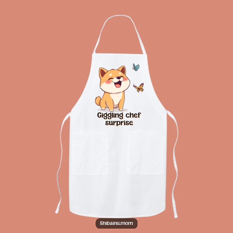 Funny Surprised Shiba Inu Giggle Apron - Whimsical Kitchen Wear