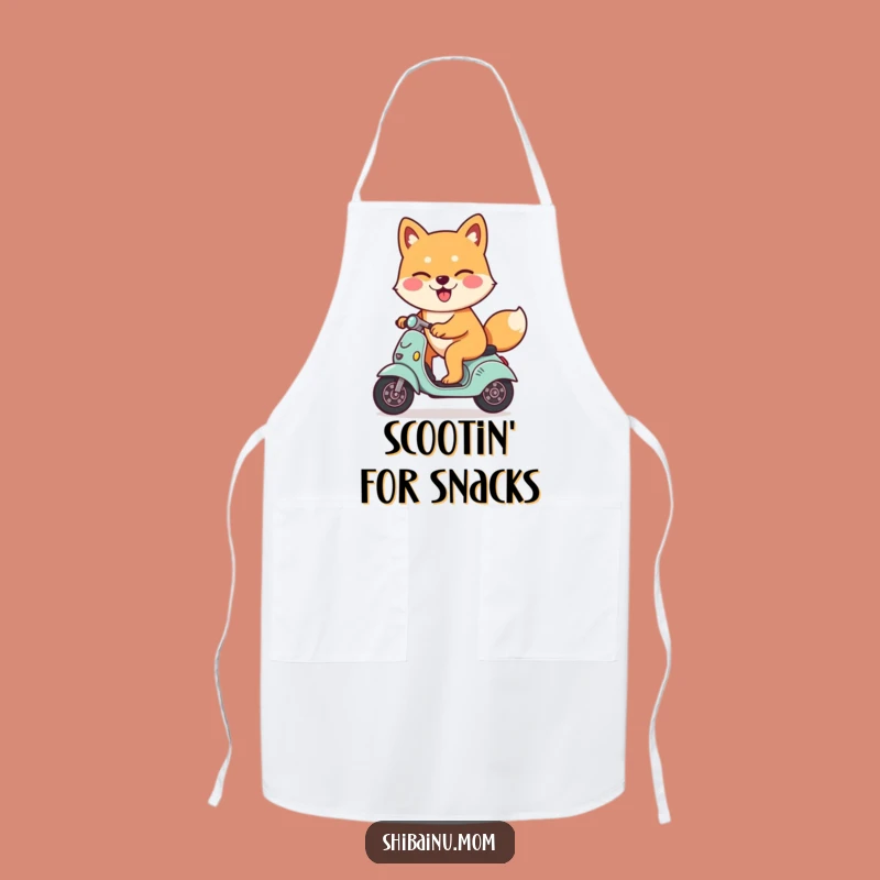 Funny Shiba Inu Scooter Apron - Kitchen Dog Art, Great Gift