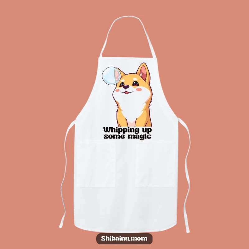 Funny Shiba Inu Bubble Apron: Cheerful Curiosity for Your Kitchen Adventures