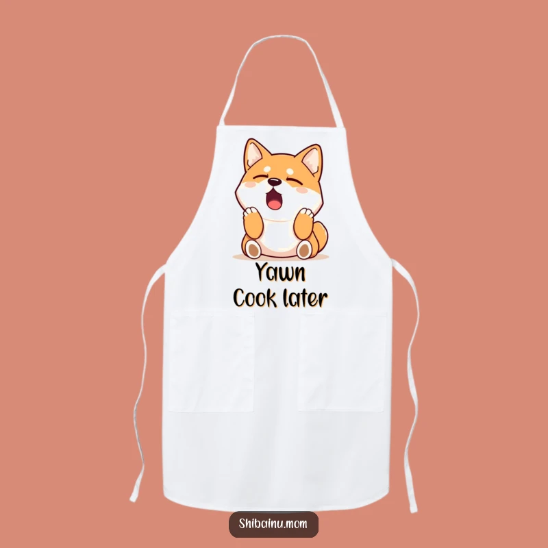 Funny Sleepy Shiba Inu Apron - Chef's Yawning Dog Kitchen Wear