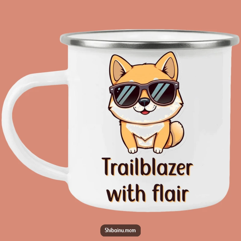 Funny Cool Shiba Inu Sunglasses Camping Mug - Sip with Style Outdoors