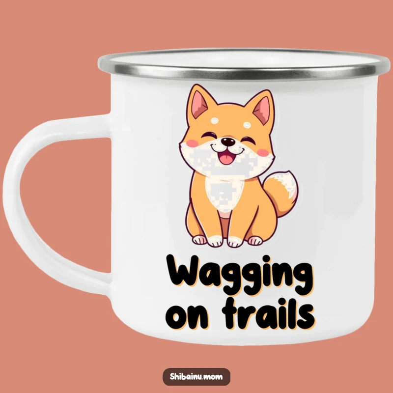Funny Kawaii Shiba Inu Camping Mug: Big Ears, Wiggling Tail, Outdoor Fun