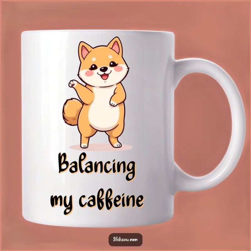 Funny Shiba Inu Dancing Mug - Whimsical Leg-Up Pup Gift for Joyful Souls