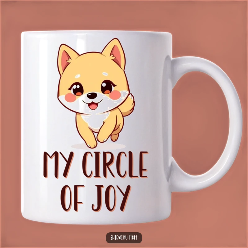 Funny Shiba Inu Big Eyes Winking Tail Chase Mug, Perfect Humorous Gift