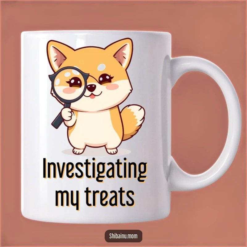 Funny Shiba Inu Detective Mug: Mischief Maker Magnifying Glass Gift