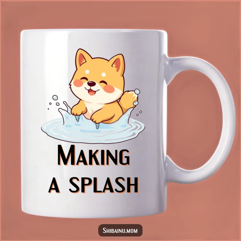 Funny Shiba Inu Mug - Puddle Splashing Fun, Joyful Pet Owner Gift