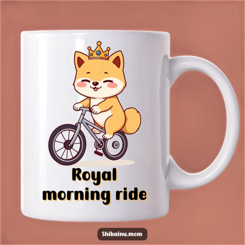 Funny Shiba Inu Unicycle Mug: Crowned King Winking, Perfect Gift