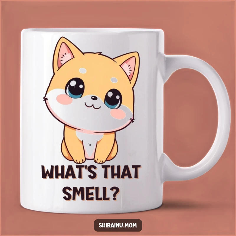Funny Shibainu Head Tilt Mug, Curious Dog Expression, Perfect Funny Gift