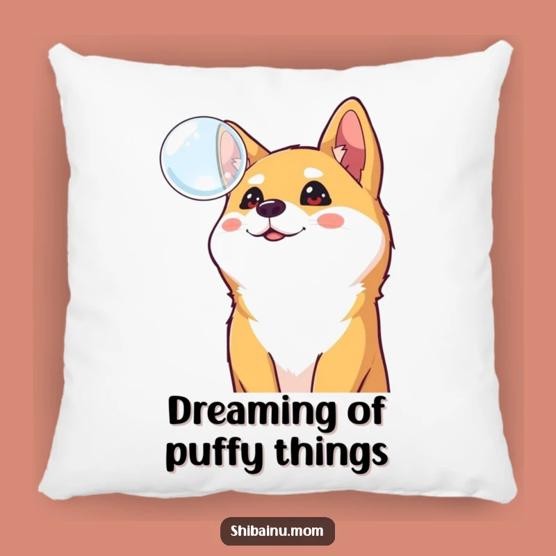 Cozy Funny Shiba Inu Bubble Pillow: Cheerful Curiosity for Your Sofa