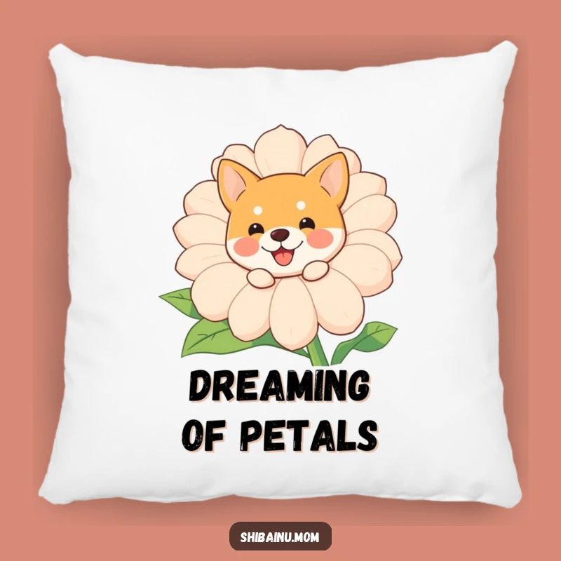 Funny Shiba Inu Flower Pillow: Cute Dog Peeking Cushion, Hilarious Gift