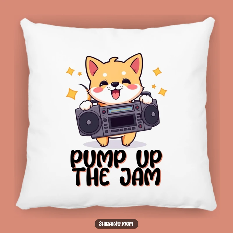 Funny Shiba Inu Boombox Pillow - Soft & Groovy Music Accent