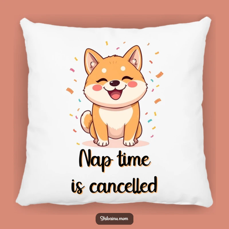 Funny Shiba Inu Confetti Pillow - Soft & Festive Pup Accent