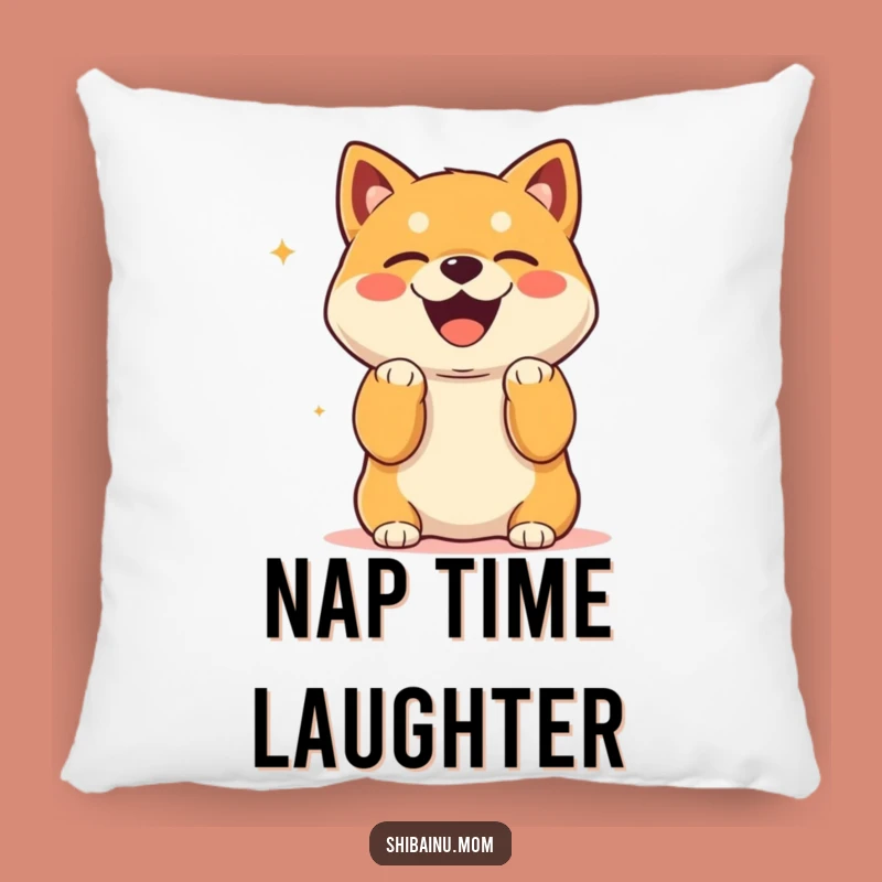Cozy Funny Kawaii Shiba Inu Laughing Pillow: Paws Up Joy, Comfy Gift