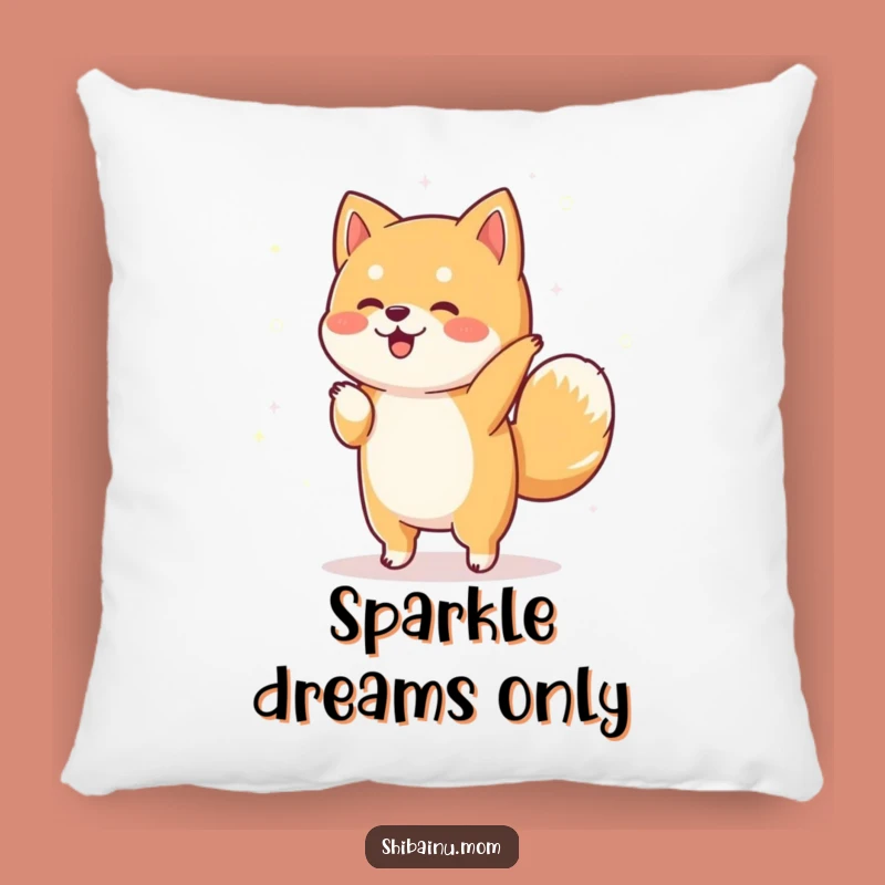 Funny Shiba Inu Dance Pillow: Sparkly Pooch Cushion, Joyful Rest!