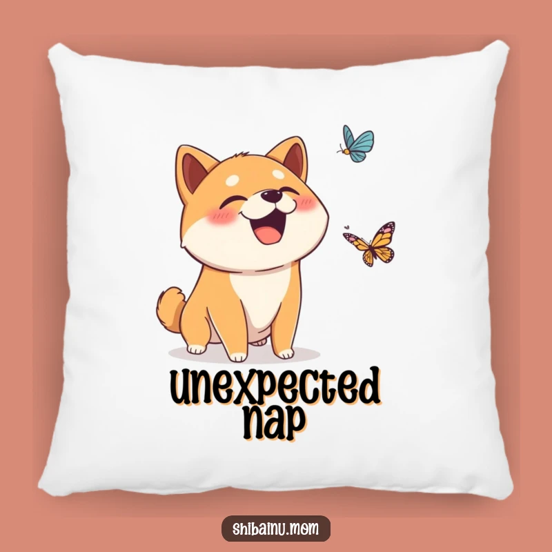 Funny Surprised Shiba Inu Giggle Pillow - Comfy & Amusing Decor