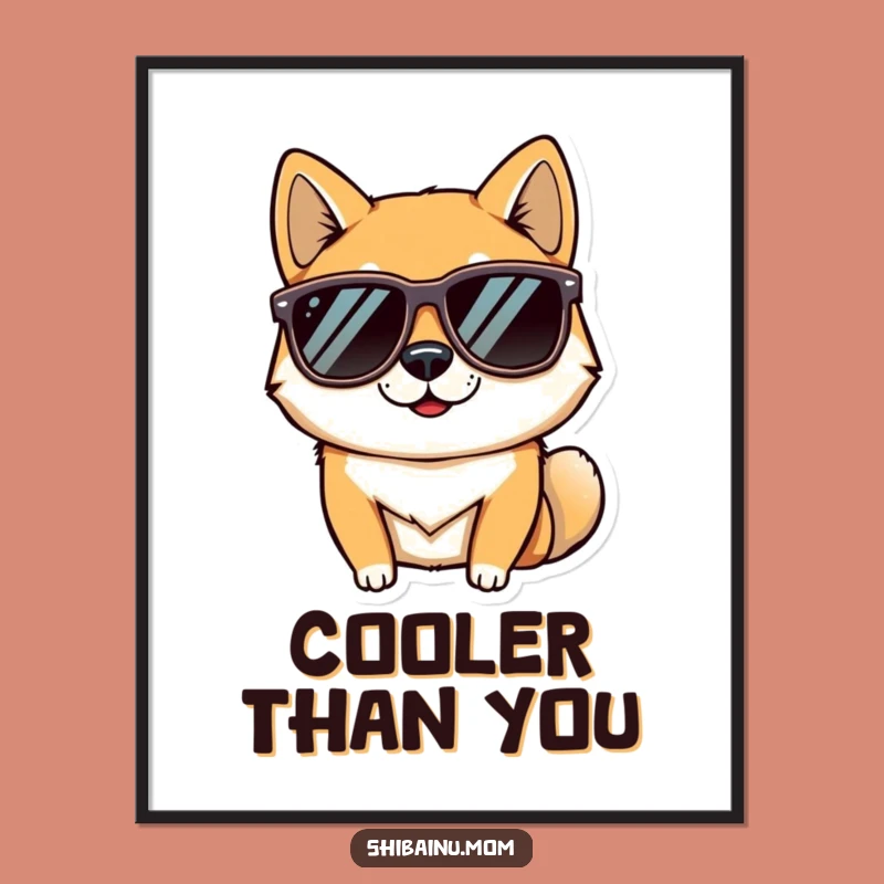 Funny Cool Shiba Inu Sunglasses Digital Art - Instant Stylish Download