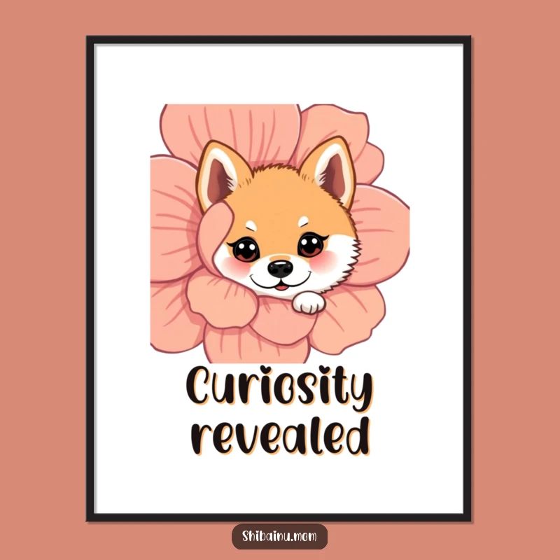 Funny Peeking Shiba Inu Digital Print: Instant Adorable Dog Art!