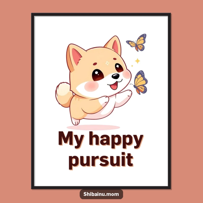 Funny Shiba Inu Butterfly Digital Art: Sparkling Eyes, Instant Joy