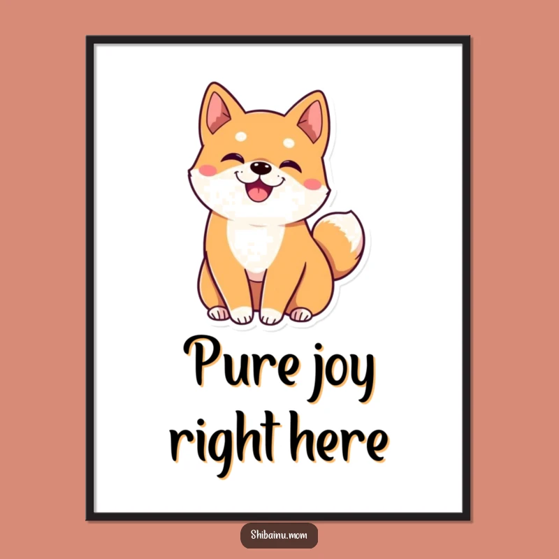 Funny Kawaii Shiba Inu Digital Art: Big Ears, Wiggling Tail, Instant Download