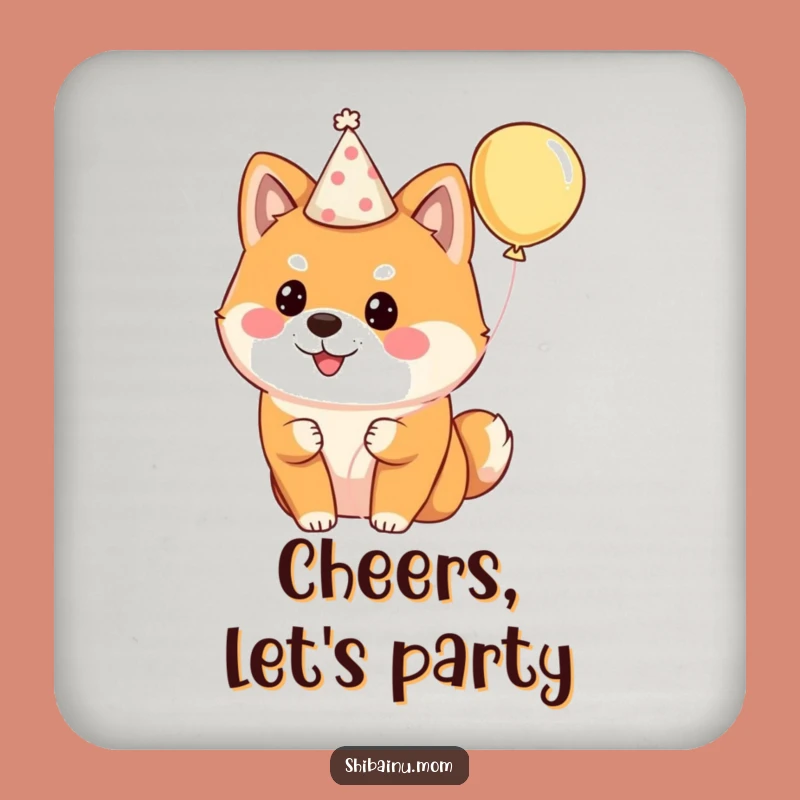 Funny Shiba Inu Party Coaster: Protect Surfaces with Festive Fun!