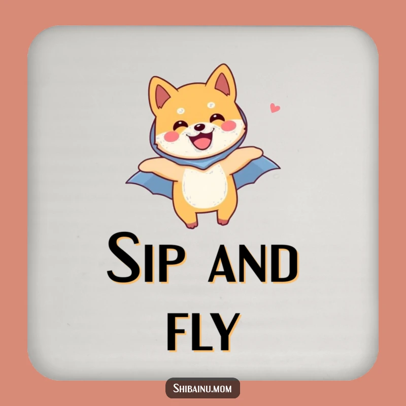 Funny Shiba Inu Coaster: Flying Hero's Drink Protector