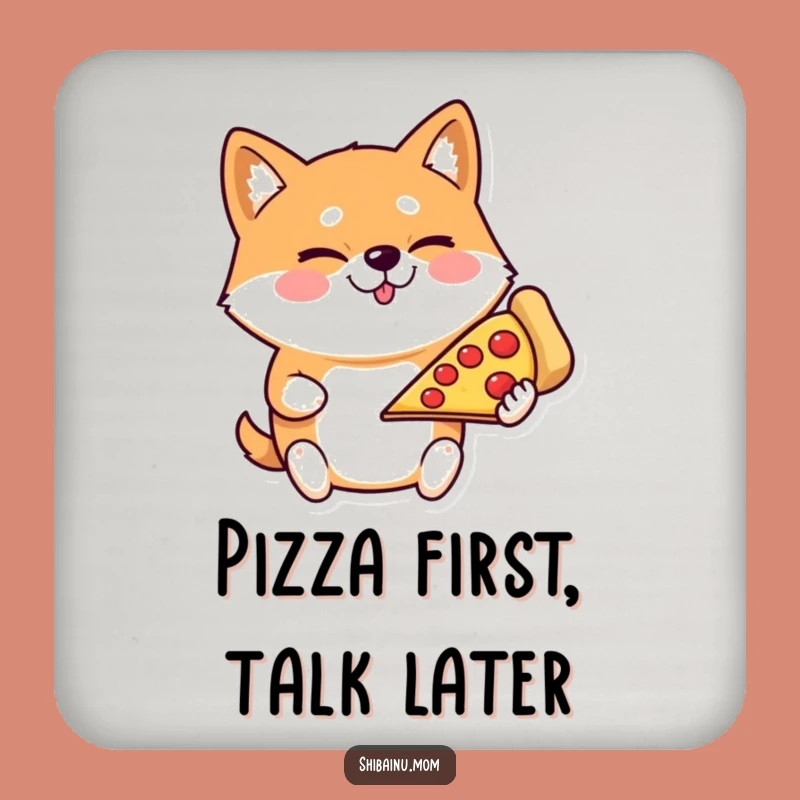 Funny Shiba Inu Pizza Coaster - Protect Surfaces with Humor Gift