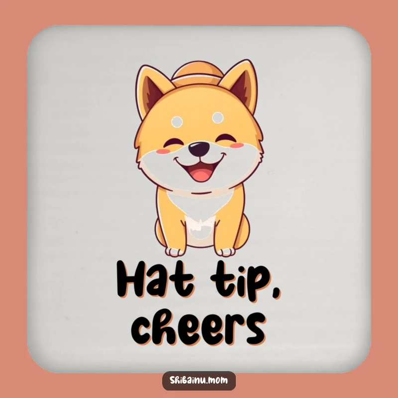 Funny Shiba Inu Hat Coaster Set - Protect Surfaces with Dog Art, Gift