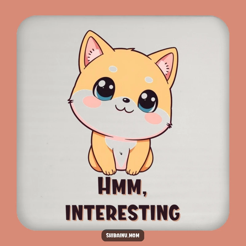 Funny Shibainu Head Tilt Coaster, Curious Dog Drink Accessory, Perfect Funny Gift