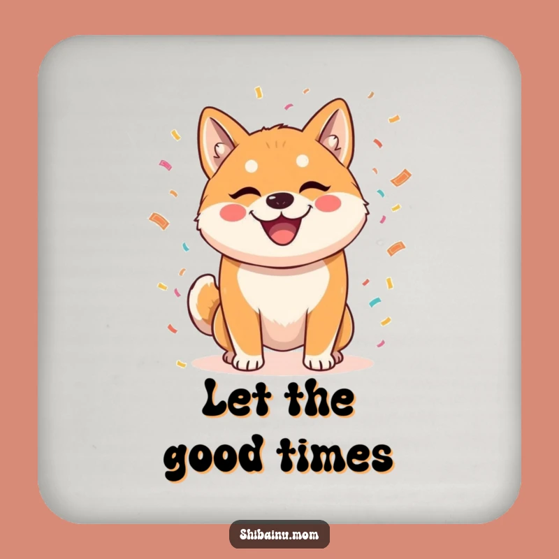 Funny Shiba Inu Confetti Coaster - Protect Surfaces with Festive Pup Charm