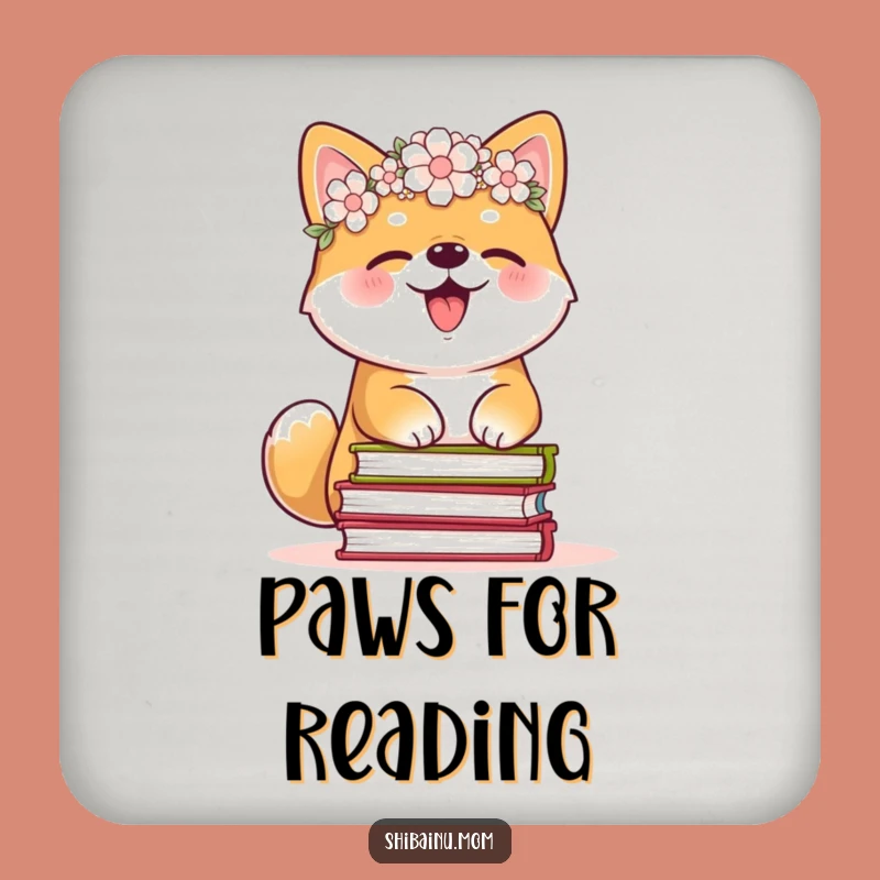 Funny Shiba Inu Flower Crown Coaster - Giggle Drink Protector Gift