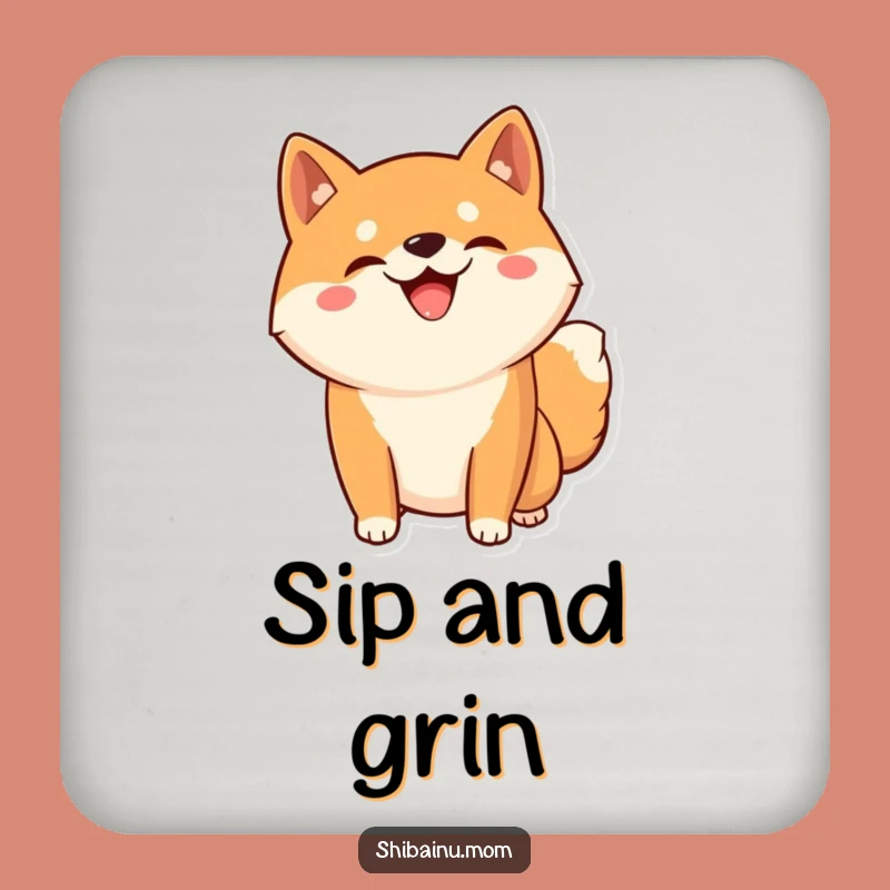 Funny Kawaii Shiba Inu Coaster - Silly Grin Drink Protector