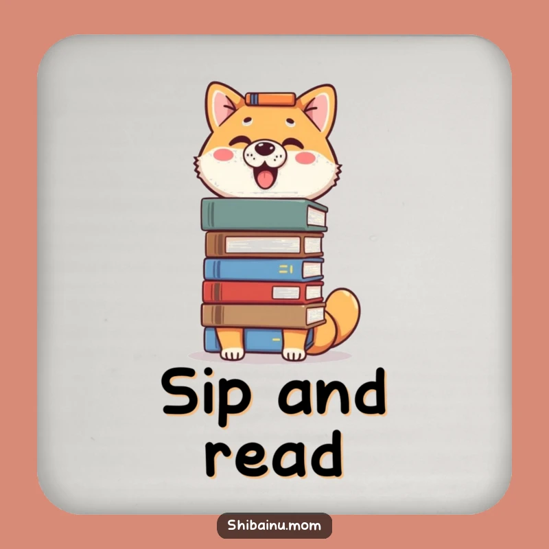 Funny Proud Shiba Inu Coaster - Book Balancing Drink Protector