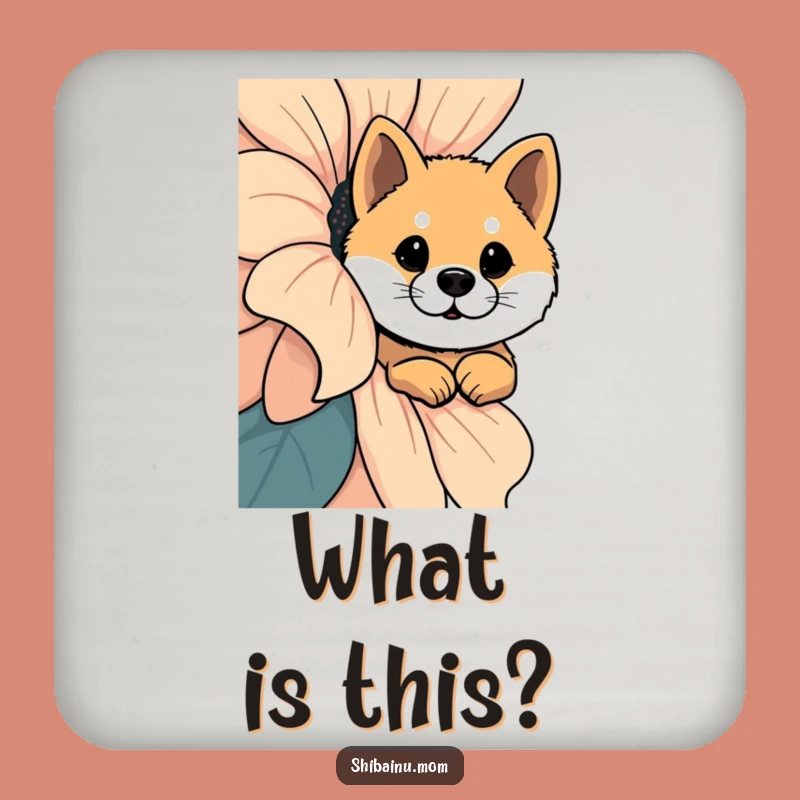 Funny Shiba Inu Giant Flower Curiosity Coaster Set, Whimsical Humorous Protection