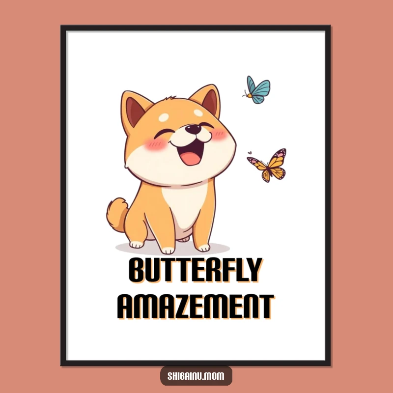 Funny Surprised Shiba Inu Giggle Poster - Charming Wall Art