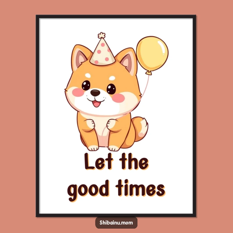 Funny Shiba Inu Party Poster: Add Festive Cheer to Your Walls!
