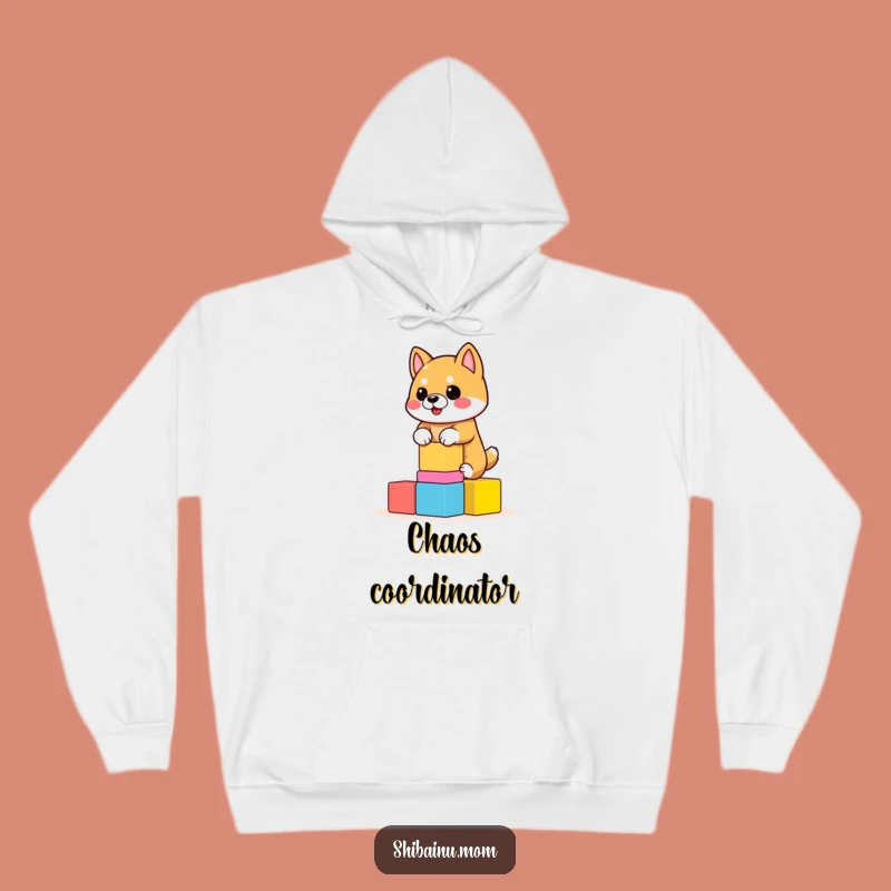 Funny Shiba Inu Hoodie - Wobbly Blocks Balance, Cozy & Hilarious Gift