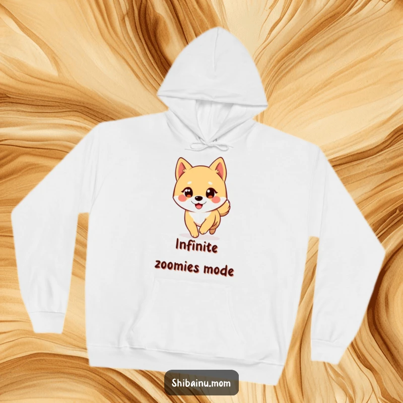 Funny Shiba Inu Hoodie: Big eyes, a wink, and a Shiba Inu hilariously chasing its tail in a playful, comical scene.
