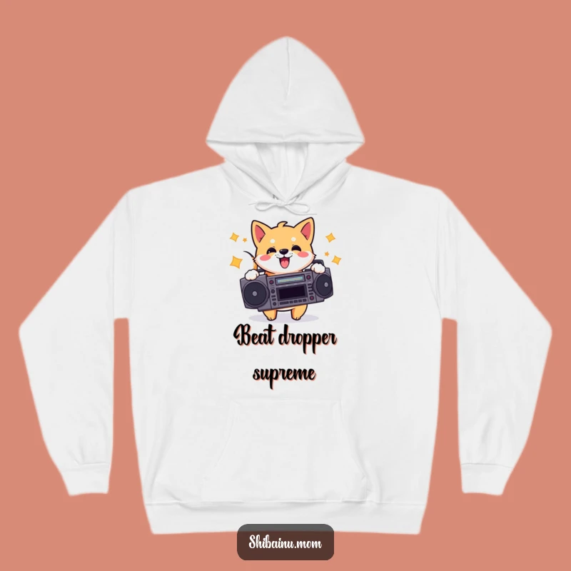 Cozy Funny Shiba Inu Boombox Hoodie - Warm & Groovy Pup Gift