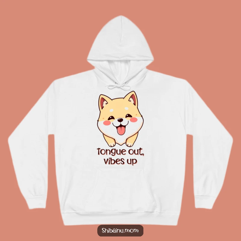 Funny Shibainu Tongue Out Hoodie, Cozy Cute Dog Sweatshirt, Perfect Funny Gift