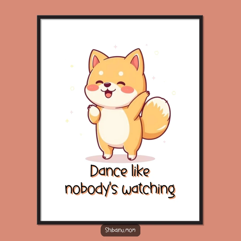 Funny Shiba Inu Wall Art: Free Printable Dancing Dog, Downloadable Gift