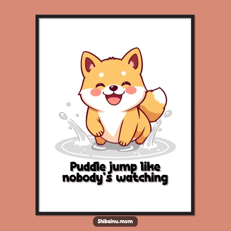 Free Printable Shiba Inu Wall Art: Funny Splash Dog, Downloadable Cute Art