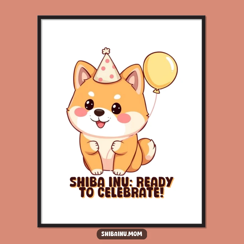 Free Printable Shiba Inu Wall Art: Party Dog Funny Downloadable Decor