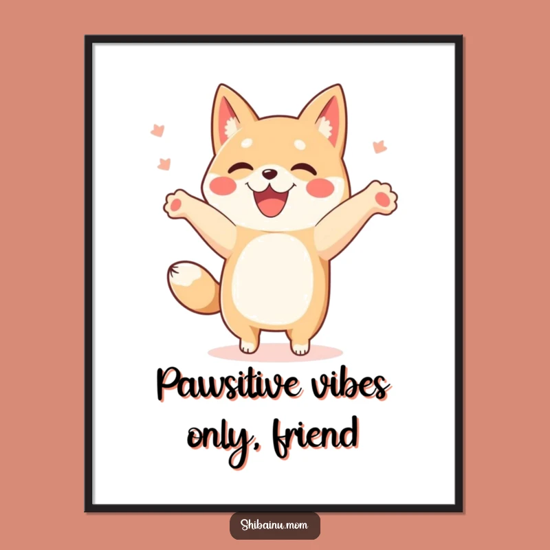 Happy Dancing Shibainu Wall Art: Free Printable Downloadable Art for a Joyful Room