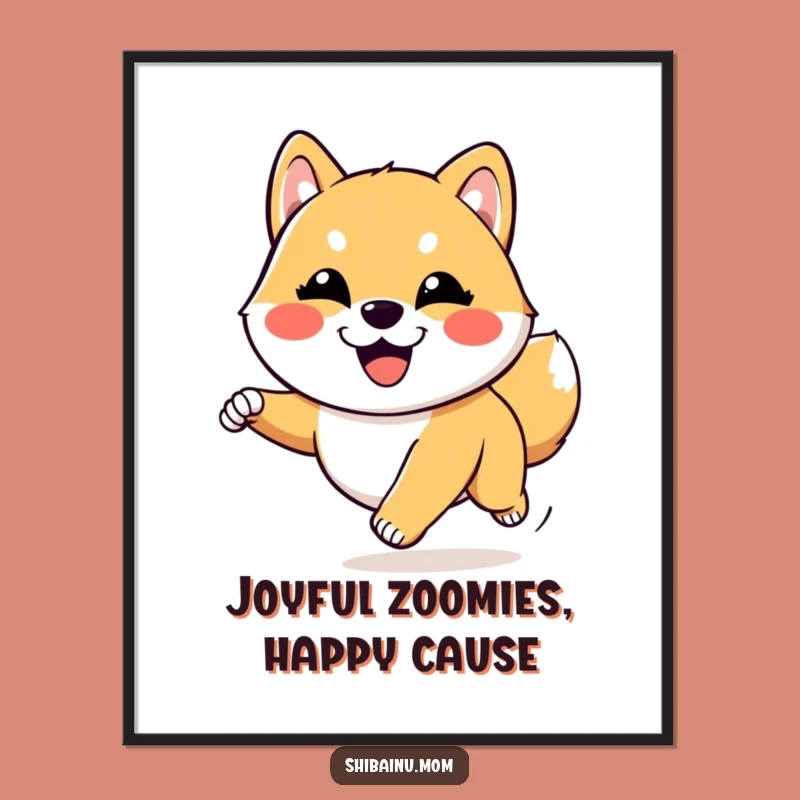 Free Printable Wall Art: Joyful Running Shiba Inu, Energetic Downloadable Decor