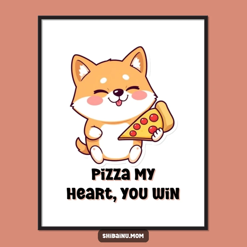 Funny Shiba Inu Pizza Art: Free Printable Downloadable Decor for Kitchen Walls