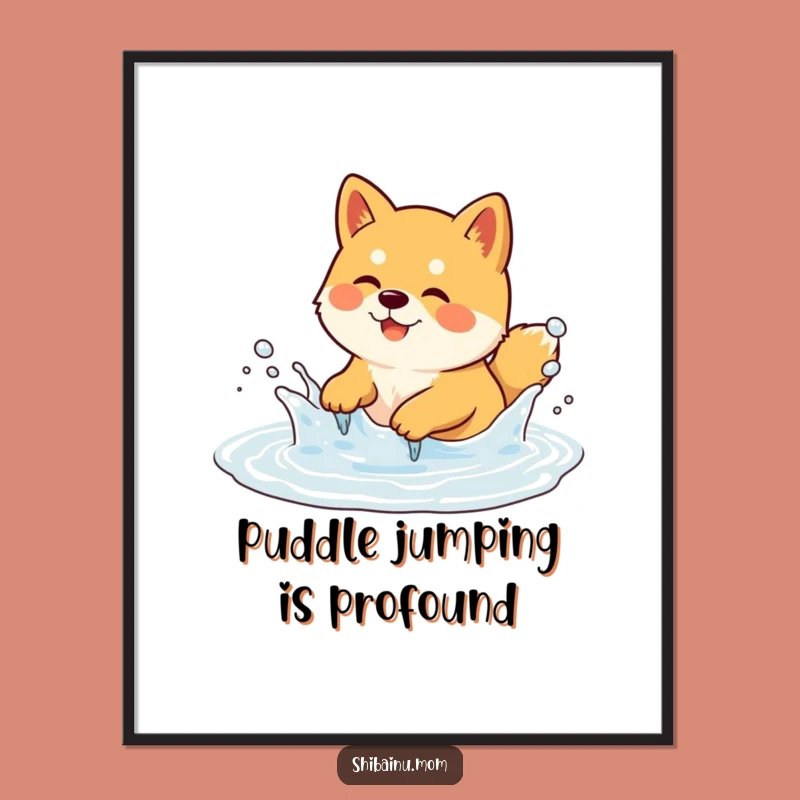 Funny Shiba Inu Wall Art Free Printable: Splashing Dog Decor